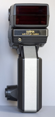 Sunpak Auto 622 Pro System flash shown fitted with IH-1D Infrared Flash Head